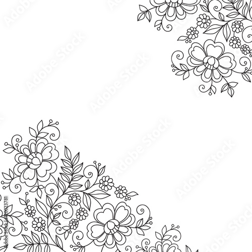 Fototapeta Naklejka Na Ścianę i Meble -  Flower vector ornament corner