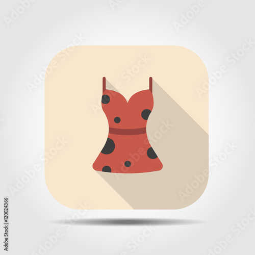 dress flat icon with long shadow