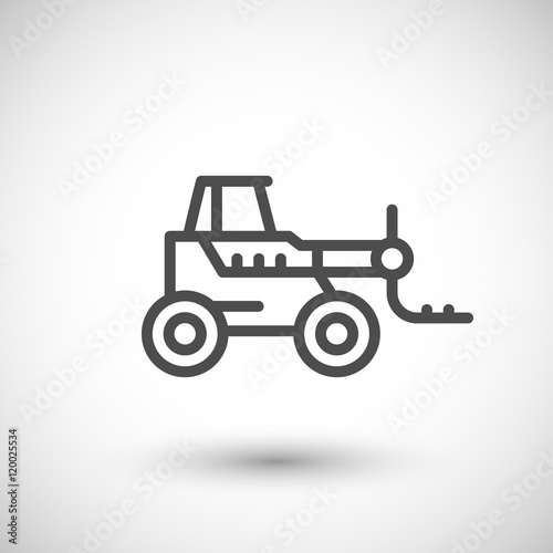 Forklift telescopic loader line icon