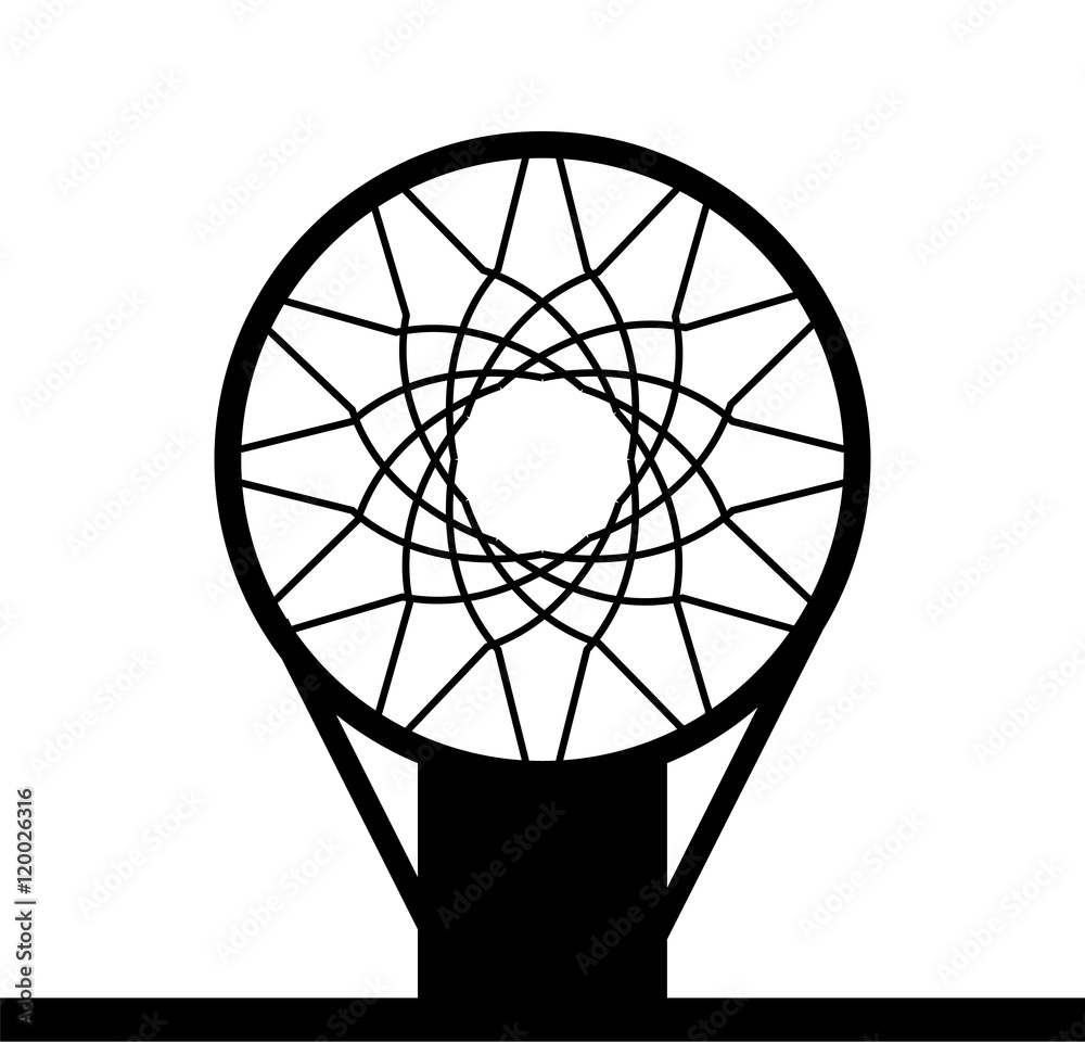 Fototapeta premium Monohrome basketball basket icon isolated on a white background, vector illustration
