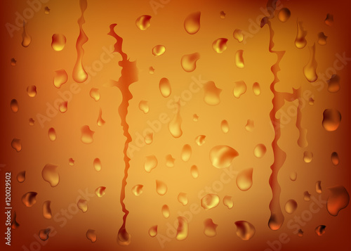 water drops on the glass bottle of beer