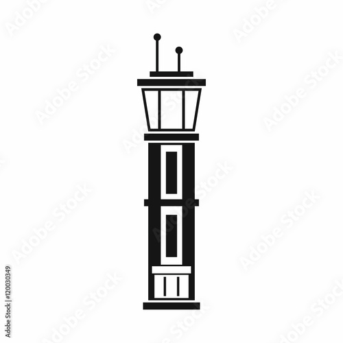 Airport control tower icon in simple style isolated on white background vector illustration