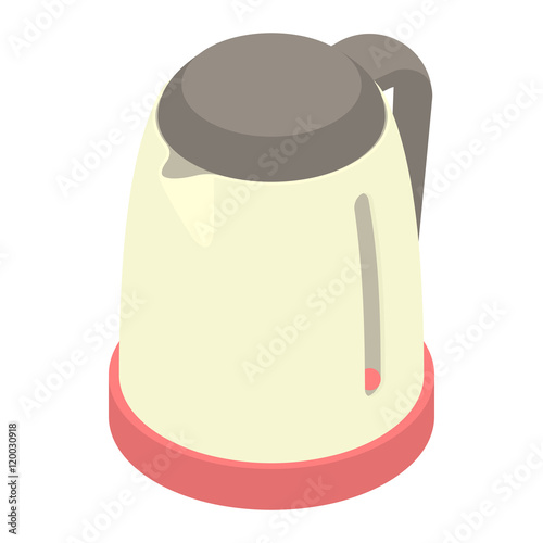 Plastic electric kettle icon in cartoon style on a white background vector illustration