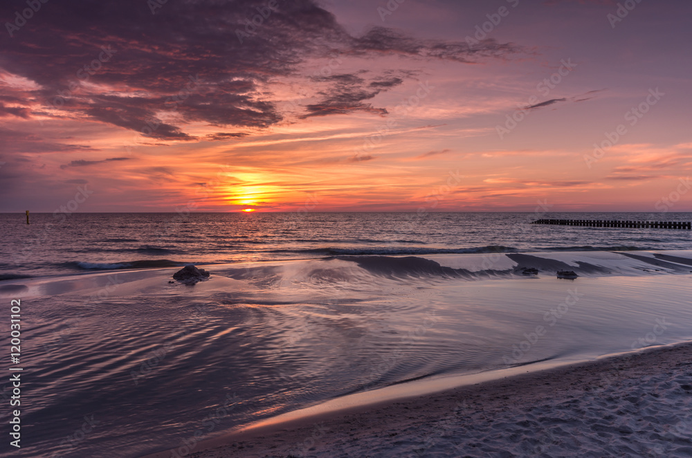 Baltic seascape at sunset, Poland