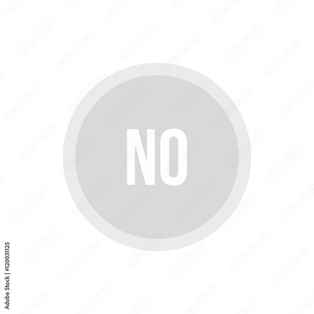 Button no icon in flat style isolated on white background. Click and choice symbol vector illustration Button no icon in flat style isolated on white background. Click and choice symbol vector illustration