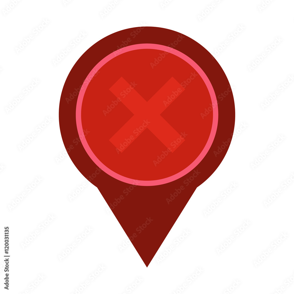Button cross icon in flat style isolated on white background. Click and choice symbol vector illustration Button cross icon in flat style isolated on white background. Click and choice symbol vector illustration