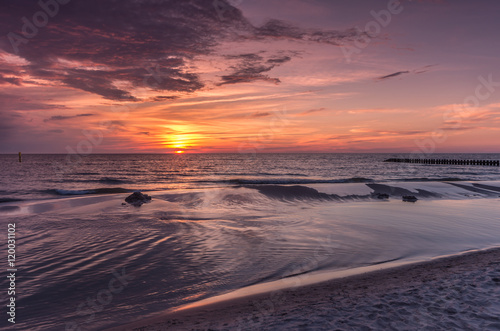 Baltic seascape at sunset  Poland