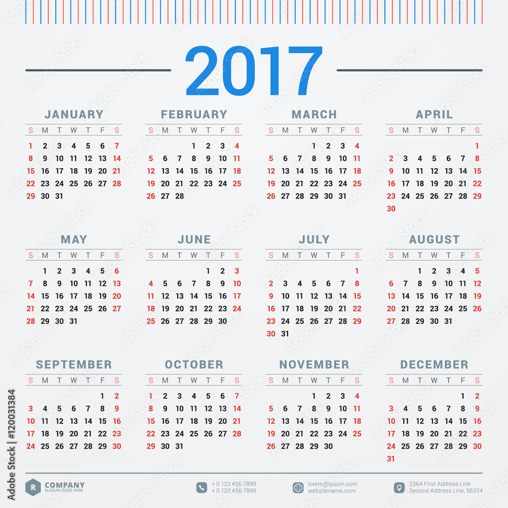 Calendar for 2017 year Calendar for 2017 year