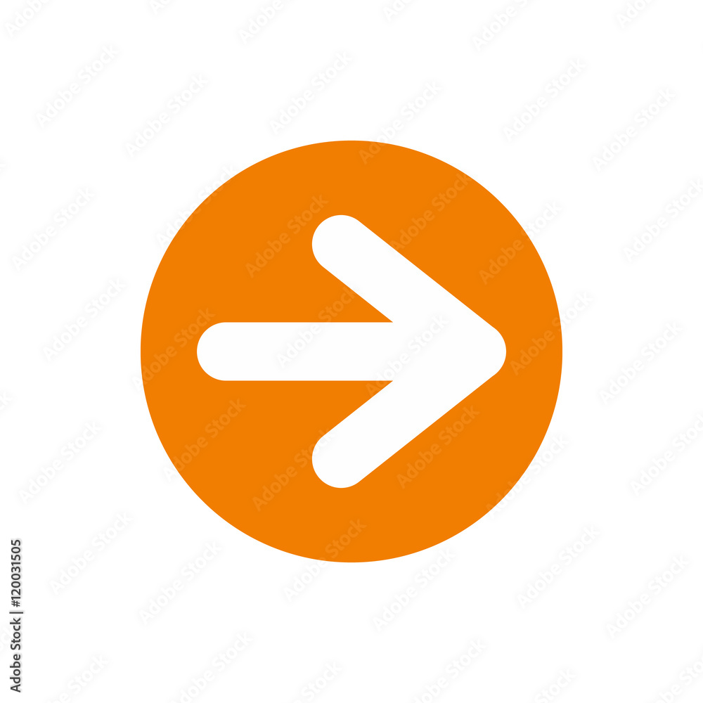 Arrow in circle icon in flat style isolated on white background. Pointer symbol vector illustration Arrow in circle icon in flat style isolated on white background. Pointer symbol vector illustration