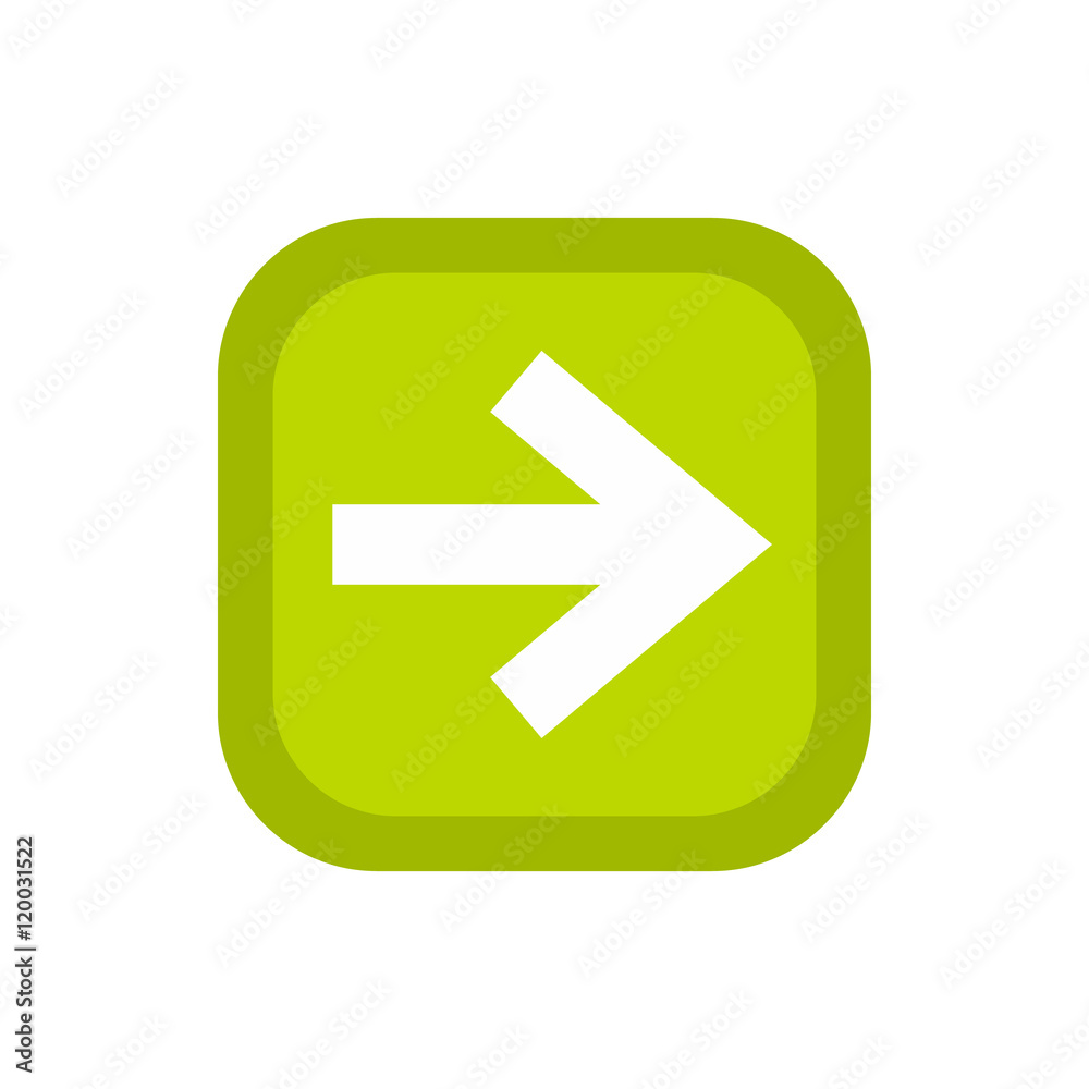 Arrow in square icon in flat style isolated on white background. Pointer symbol vector illustration Arrow in square icon in flat style isolated on white background. Pointer symbol vector illustration