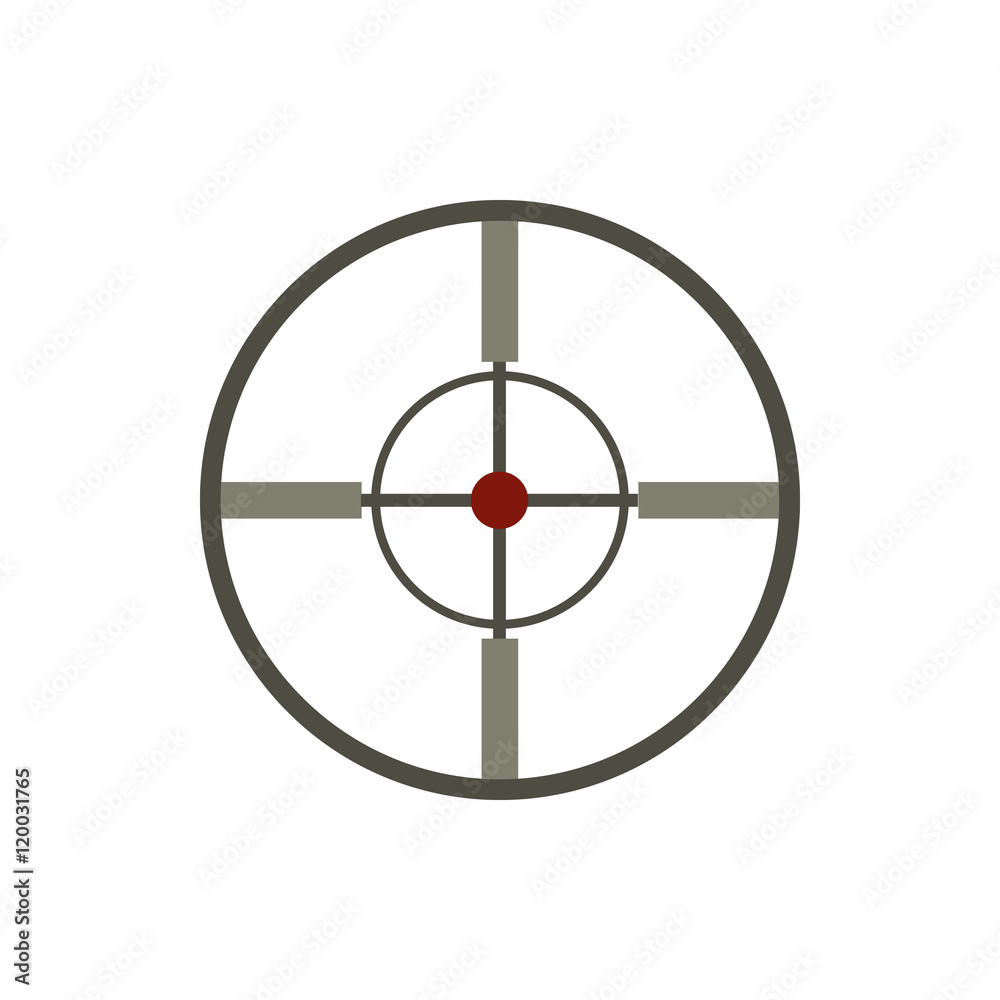 Aim icon in flat style isolated on white background. Target symbol vector illustration Aim icon in flat style isolated on white background. Target symbol vector illustration