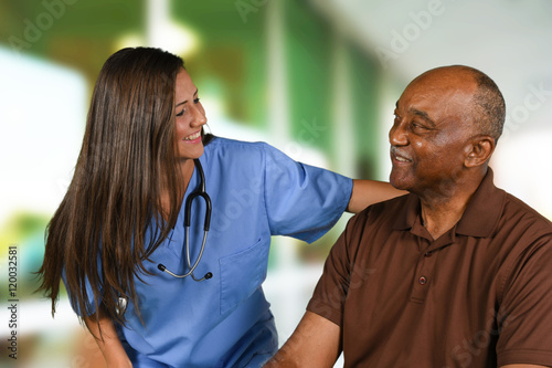  Health Care Worker and Elderly Patient
