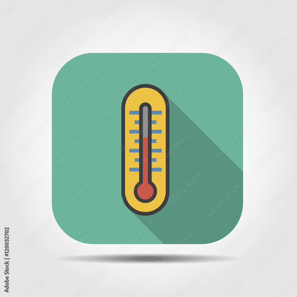 thermometer flat icon with long shadow thermometer flat icon with long shadow