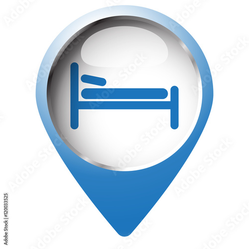 Map pin symbol with Bed icon. Blue symbol on white background. Free Download Map pin symbol with Bed icon. Blue symbol on white background. - GFXLoad