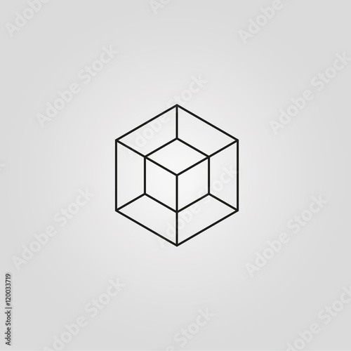 cube minimal logo concept, vector logo template