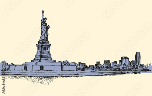 Statue of Liberty. Vector sketch