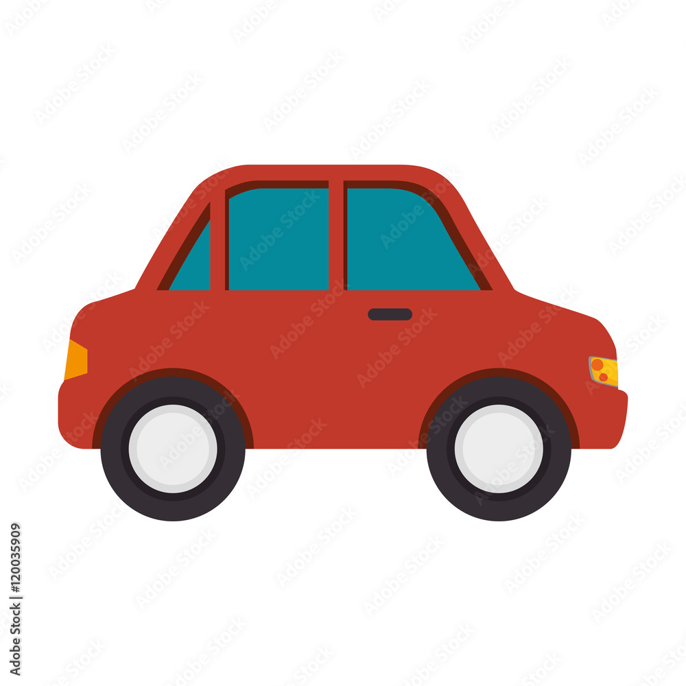 car automobile vehicle transportation auto side view vector illustration
