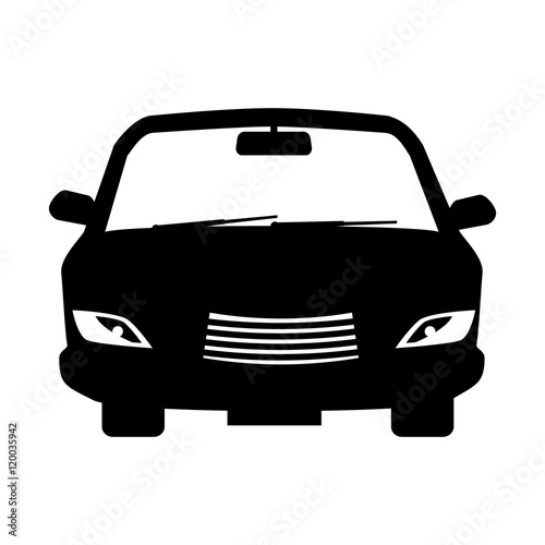 car automobile vehicle transportation auto front view vector illustration