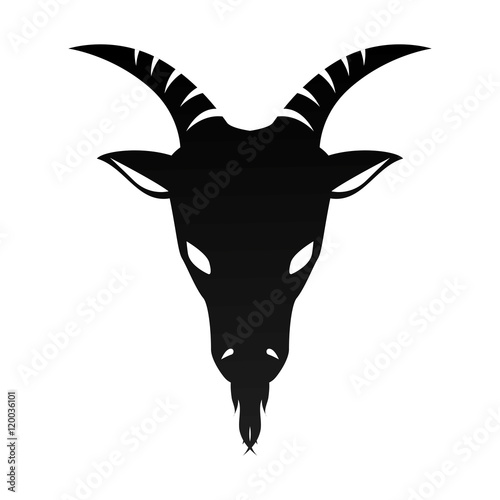 ram goat horn capricorn zodiac sign silhouette vector illustration