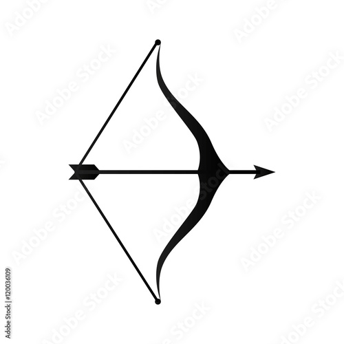 arrow bow  weapon sagittarius horoscope astrology symbol vector illustration