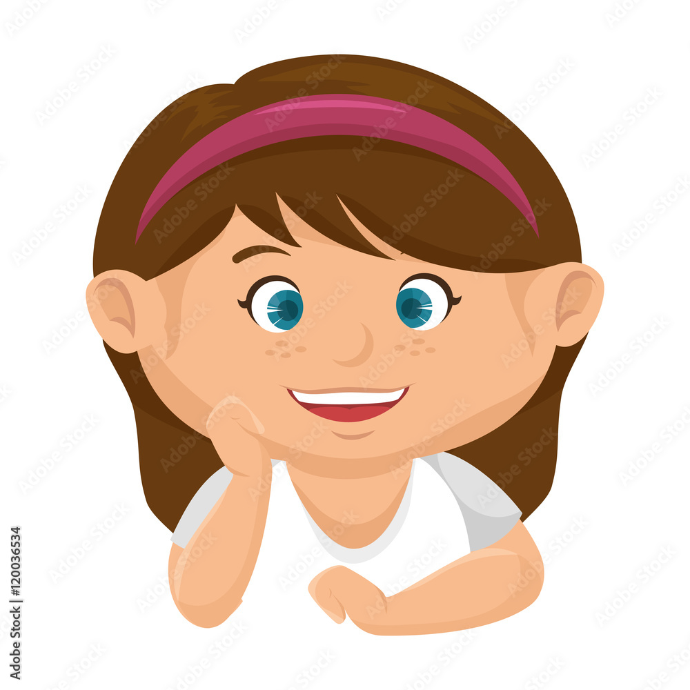 girl smiling happy child kid face cartoon vector illustration girl smiling happy child kid face cartoon vector illustration