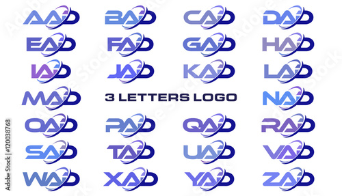 3 letters modern generic swoosh logo AAD, BAD, CAD, DAD, EAD, FAD, GAD, HAD, IAD, JAD, KAD, LAD, MAD, NAD, OAD, PAD, QAD, RAD, SAD, TAD, UAD, VAD, WAD, XAD, YAD, ZAD