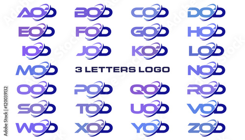 3 letters modern generic swoosh logo AOD, BOD, COD, DOD, EOD, FOD, GOD, HOD, IOD, JOD, KOD, LOD, MOD, NOD, OOD, POD, QOD, ROD, SOD, TOD, UOD, VOD, WOD, XOD, YOD, ZOD