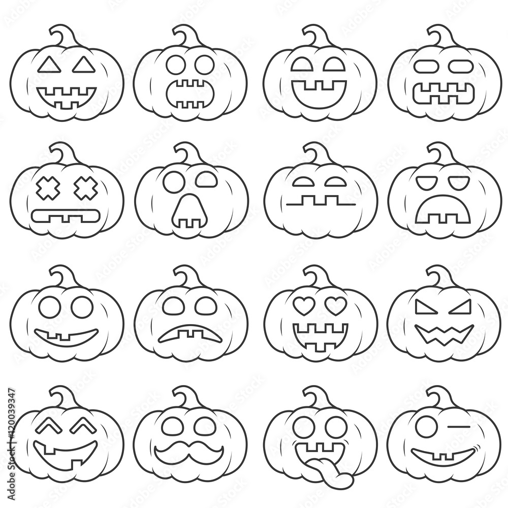 Vector pumpkin halloween icons