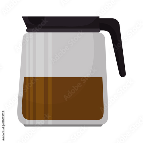 coffee pot glass jar drink beverage vector illustration