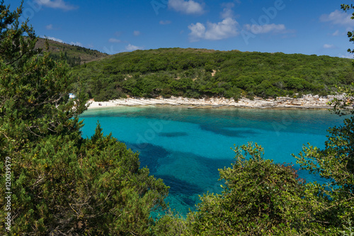 amazing panorama of Emblisi Fiskardo Beach, Kefalonia, Ionian islands, Greece