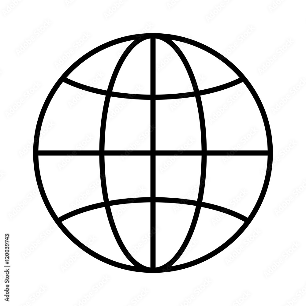 sphere global internet earth network connection vector illustration