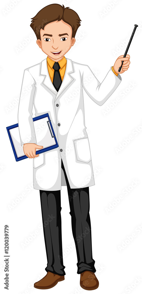 Ophthalmologist holding file and stick Ophthalmologist holding file and stick