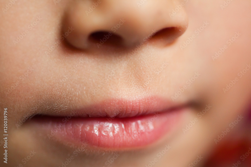 Naklejka premium Small child mouth
