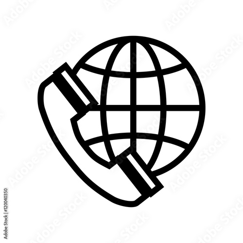 sphere telephone global communication internet earth network vector illustration