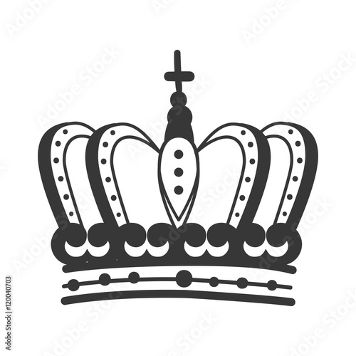 royal crown  king jewelry luxury object silhouette vector illustration