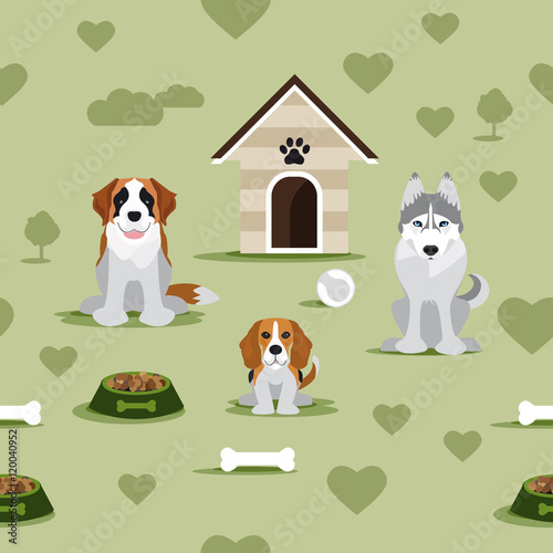 Padrão para estampa contendo três cães