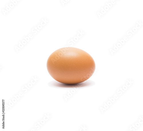 Beautiful single brown chicken egg isolated on white background