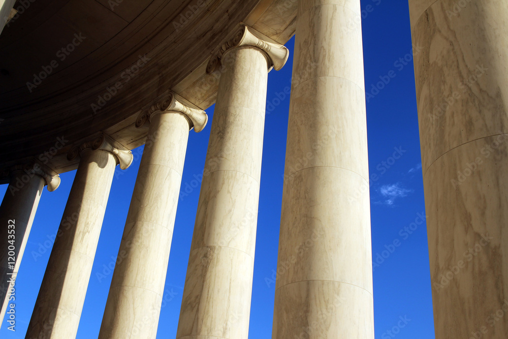 Marble columns of Thomas Jefferson Memorial, Washington DC, USA Marble columns of Thomas Jefferson Memorial, Washington DC, USA