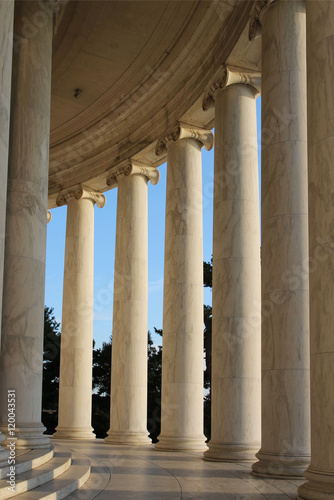 Marble pillars of Thomas Jefferson Memorial, Washington DC, USA