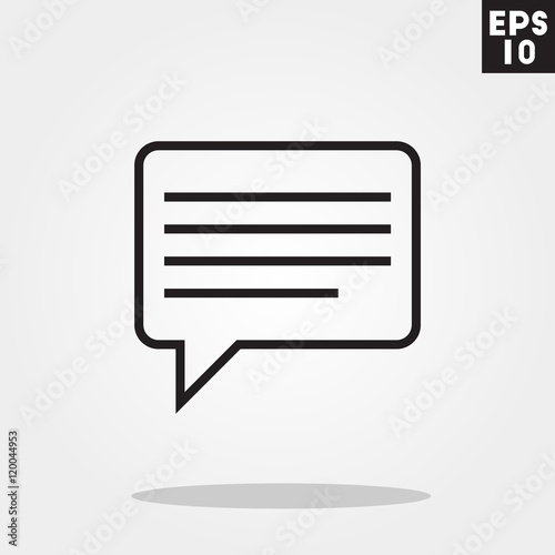 Balloon rectangle round dialog icon in trendy flat style isolated on grey background. Balloon rectangle round dialog symbol for your design, logo, UI. Vector illustration, EPS10.