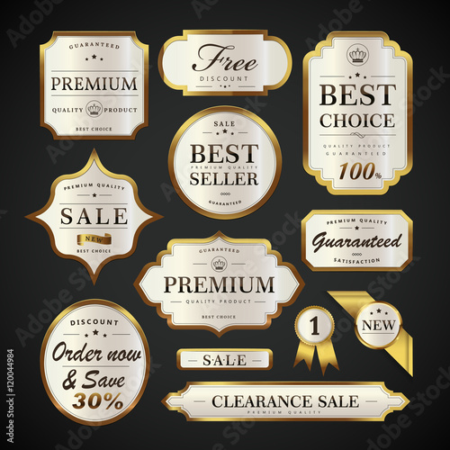 Elegant pearl white labels set