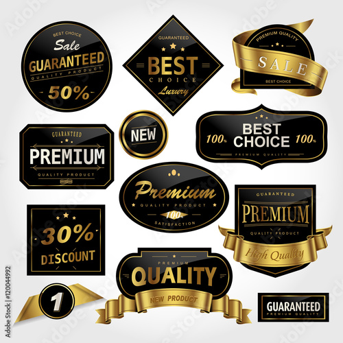 Luxury black labels set