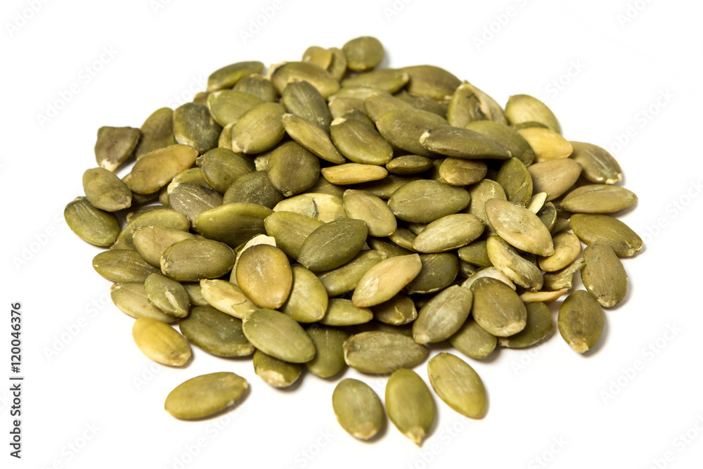 Shelled pumpkin seed isolated on white Shelled pumpkin seed isolated on white