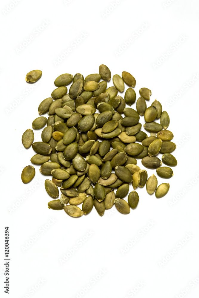 Shelled pumpkin seed isolated on white Shelled pumpkin seed isolated on white