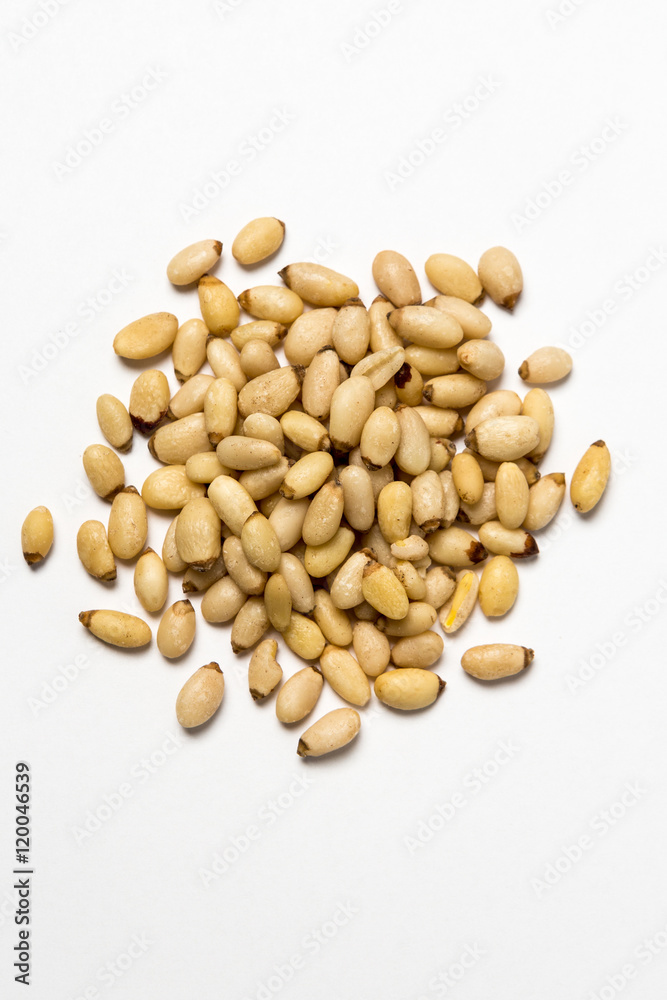 Pine nuts isolated on white Pine nuts isolated on white