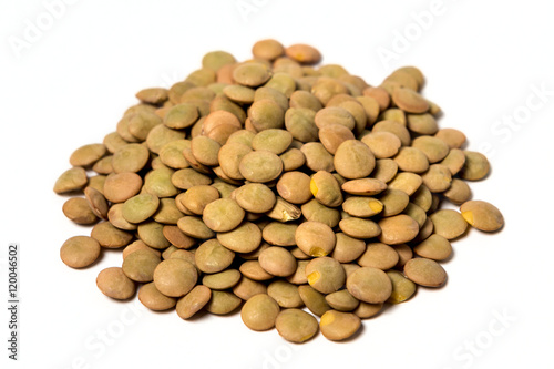 Lentils isolated on white