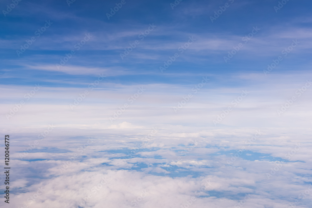 clouds view from the window of an airplane