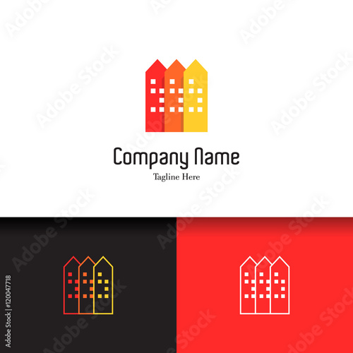 Real estate, apartment, condo, house, rental business. Corporate branding unique and creative lowercase flat logo design template