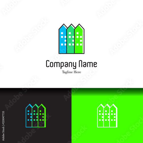 Real estate, apartment, condo, house, rental business. Corporate branding unique and creative lowercase flat logo design template