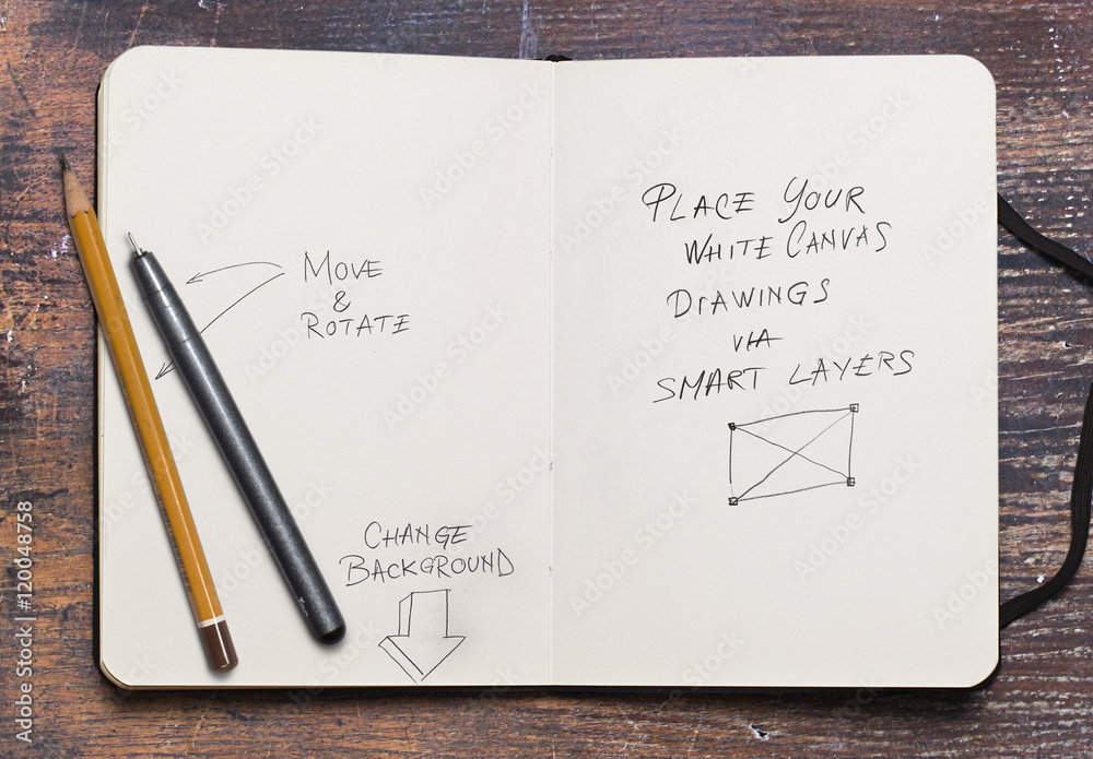 Sketchbook Mockup Stock Template Adobe Stock